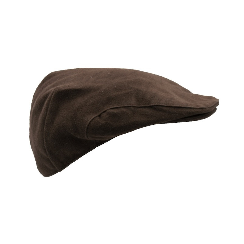 Made in UK Moleskin Shenmore Flat Cap Brown